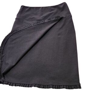 Athena Marie Skirt Size Medium Black Stretch Ruffle Details Front. New